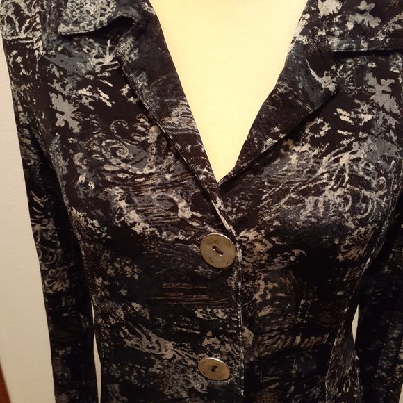 Chico’s Travelers Twilight Shadows Gwendolyn Jacket Size 1 (Medium 8) - Picture 5 of 6